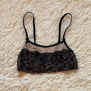 Forever 21 Black Lace Stretch Bralette Small